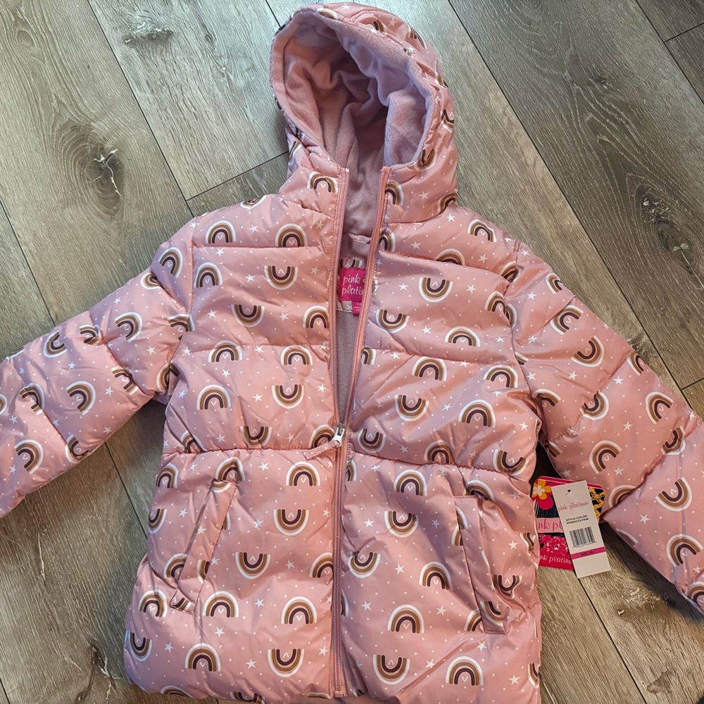 Pink Platinum Floral and Rainbow Jacket